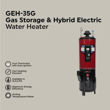 Water Heater GEH-35 Gallon Hybrid Electric + Gas Auto Ignition