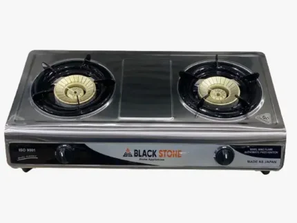 Black Stone Gas Stove BS-804 – Silver | 2 Burner Durable Stove